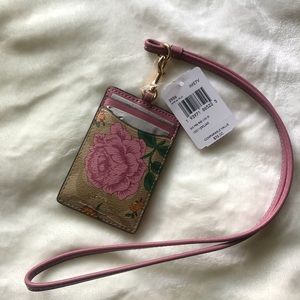 Coach Lanyard Signature Canvas Prairie Rose Print